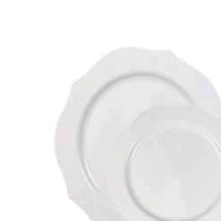 Decorline Antique Collection Plastic Salad Plates White 7'' Elegant Plates