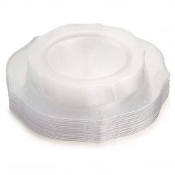 Decorline SALE Antique Collection Plastic Dinner Plates Clear 10