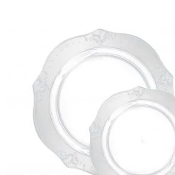 Decorline SALE Antique Collection Plastic Dinner Plates Clear 10