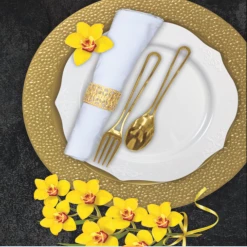 Decorline Antique Collection Plastic Salad Plates White 7'' Elegant Plates