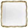 Decorline Aristocrat Collection Square Serving Trays White & Gold 12” X 12”