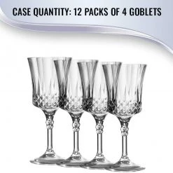 Blue Sky Simcha Collection Crystal Like Elegant Plastic Wine Glasses French Goblets Clear 10oz