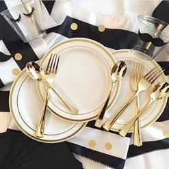 Blue Sky Elegant Cutlery Dynasty Collection Plastic Gold Spoons 9 Blue Sky Elegant Cutlery Dynasty Collection Plastic Gold Spoons