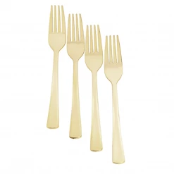 Blue Sky Dynasty Collection Plastic Gold Forks Elegant Cutlery 10 Blue Sky Dynasty Collection Plastic Gold Forks Elegant Cutlery