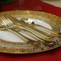 Blue Sky SALE Gold Touch Salad Plates Gold Rim 7" 10CT Clearance Sale 7 Blue Sky SALE Gold Touch Salad Plates Gold Rim 7