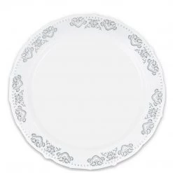 Blue Sky SALE Vintage Collection Silver Dinner Plates 9" 10 Pack Clearance Sale