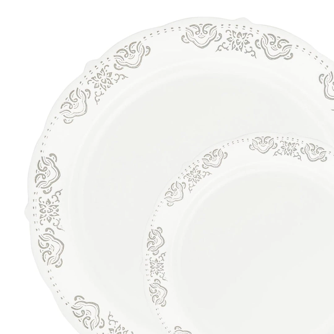 Blue Sky SALE Vintage Collection Silver Dinner Plates 10.25" 10 Pack Clearance Sale 2 Blue Sky SALE Vintage Collection Silver Dinner Plates 10.25" 10 Pack Clearance Sale