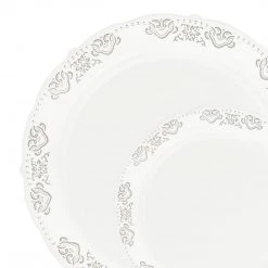 Blue Sky SALE Vintage Collection Silver Dinner Plates 9" 10 Pack Clearance Sale