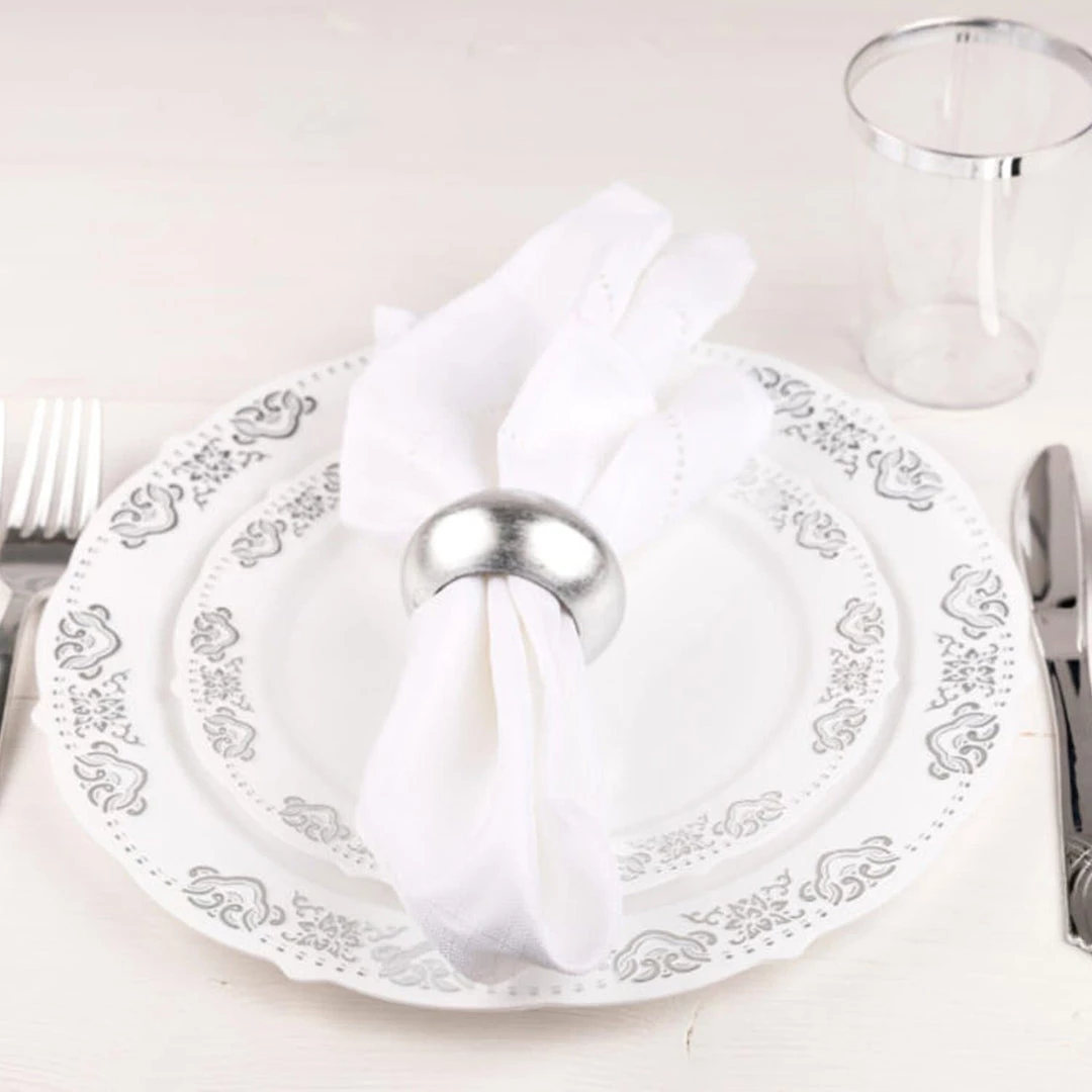 Blue Sky SALE Vintage Collection Silver Dinner Plates 10.25" 10 Pack Clearance Sale 3 Blue Sky SALE Vintage Collection Silver Dinner Plates 10.25" 10 Pack Clearance Sale