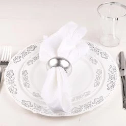 Blue Sky SALE Vintage Collection Silver Dinner Plates 9