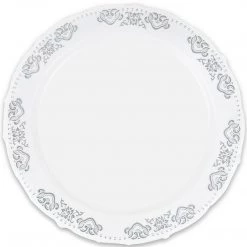 Blue Sky SALE Vintage Collection Silver Dinner Plates 10.25" 10 Pack Clearance Sale