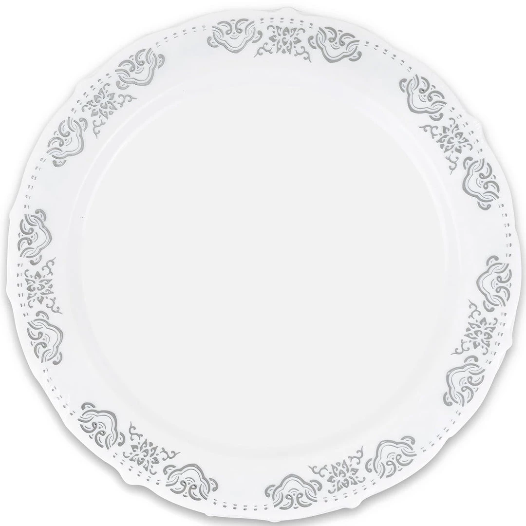 Blue Sky SALE Vintage Collection Silver Dinner Plates 10.25" 10 Pack Clearance Sale 1 Blue Sky SALE Vintage Collection Silver Dinner Plates 10.25" 10 Pack Clearance Sale