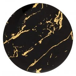 Blue Sky Gold Stroke Black Dinner Plates 10.25″