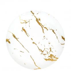 Blue Sky Gold Stroke White Dinner Plates 7.5″