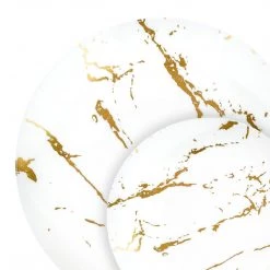 Blue Sky Gold Stroke White Dinner Plates 10.25″