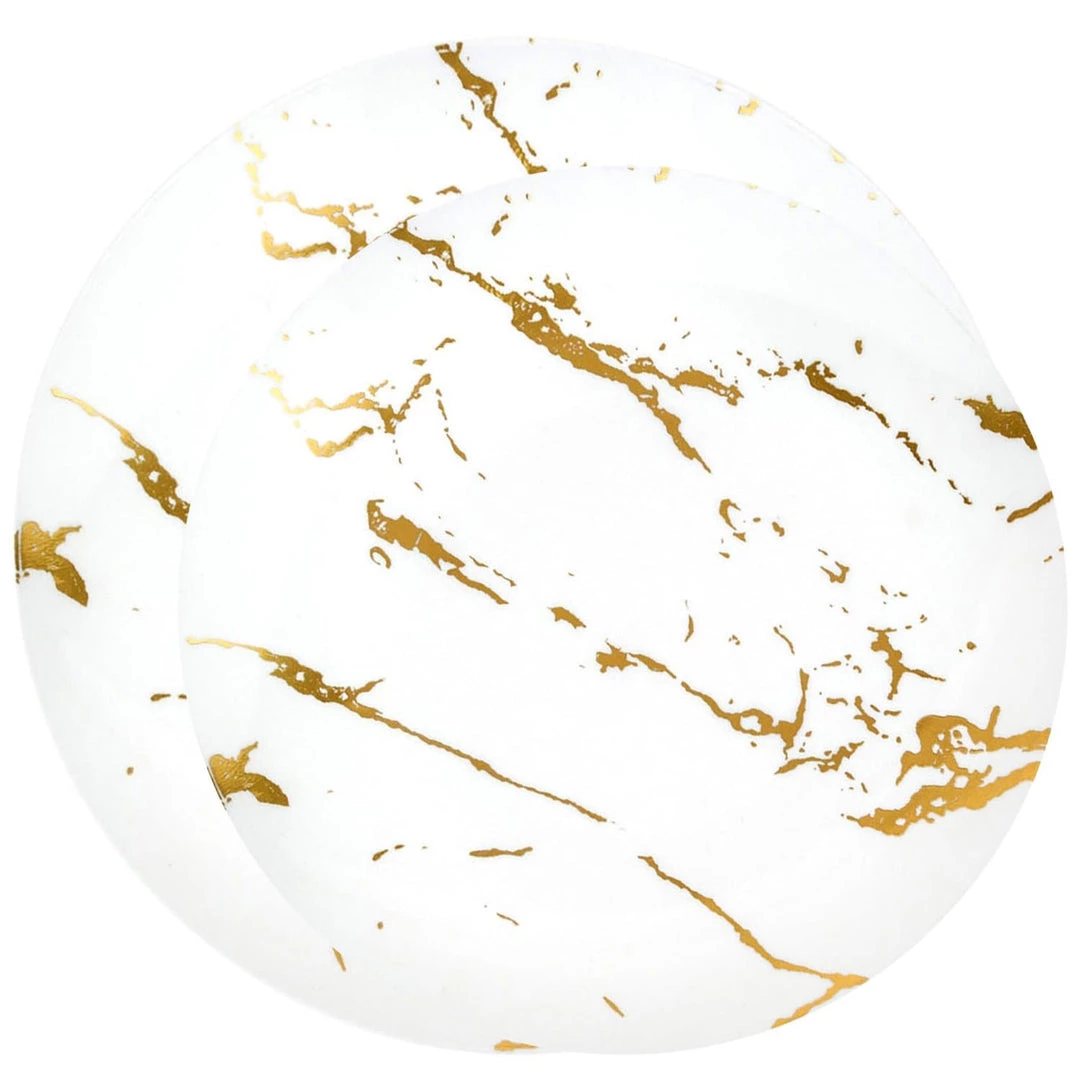 Decorline Gold Stroke White Dinner Plates Tableware Package 2 Decorline Gold Stroke White Dinner Plates Tableware Package