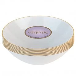 Blue Sky Organic White Gold Rim Bowls 16 Oz 5 Blue Sky Organic White Gold Rim Bowls 16 Oz