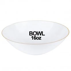 Blue Sky Organic White Gold Rim Bowls 16 Oz