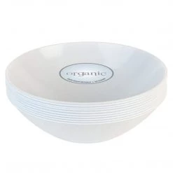 Blue Sky Organic Full White Rim Bowls 16 Oz Elegant Plates