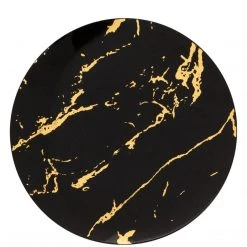 Blue Sky Gold Stroke Black Dinner Plates 9″