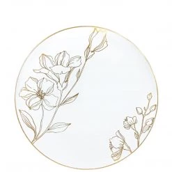 Blue Sky Antique Gold Floral Dinner Plates 7.5″ Elegant Plates