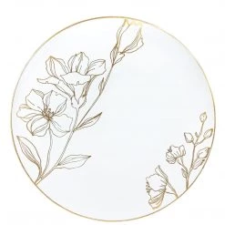 Blue Sky Antique Gold Floral Dinner Plates 9″