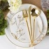 Blue Sky Antique Gold Floral Dinner Plates. Elegant Wedding Dinner Plates, Salad Plates, Forks, Spoons, Knives,Cups