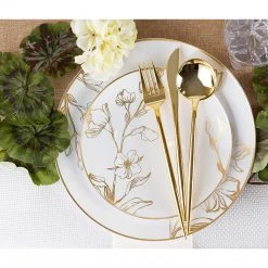 Blue Sky NOVELTY FLATWARE CUTLERY GOLD COMBO SET 40CT Elegant Cutlery