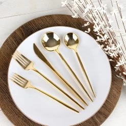 Blue Sky NOVELTY FLATWARE CUTLERY GOLD COMBO SET 40CT Elegant Cutlery