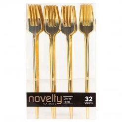 Blue Sky NOVELTY FLATWARE DINNER FORKS GOLD