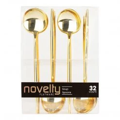 Blue Sky NOVELTY FLATWARE DINNER SOUP SPOONS GOLD