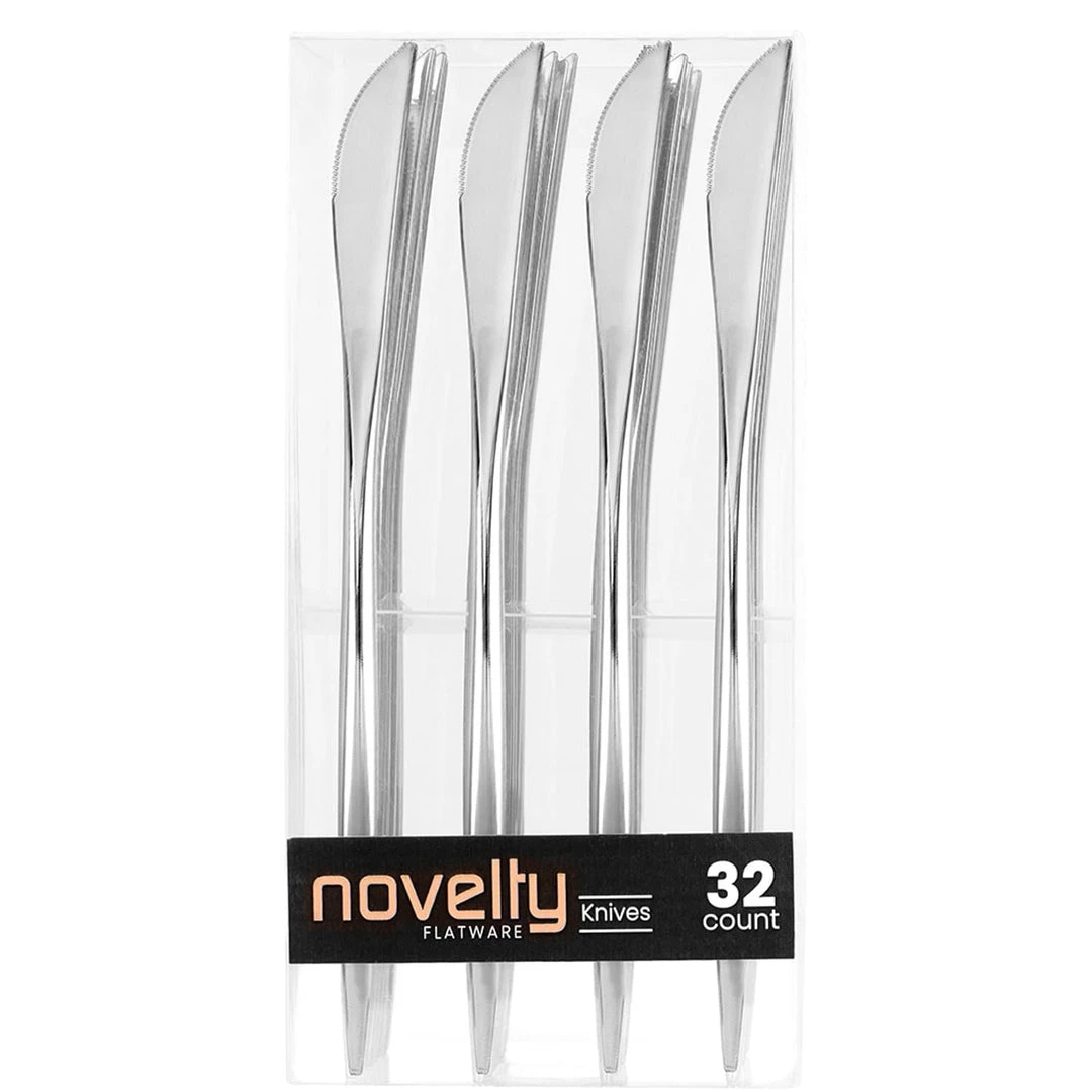 Blue Sky Elegant Cutlery NOVELTY FLATWARE DINNER KNIVES SILVER 1 Blue Sky Elegant Cutlery NOVELTY FLATWARE DINNER KNIVES SILVER