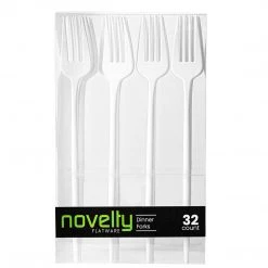 Blue Sky NOVELTY FLATWARE DINNER FORKS WHITE Elegant Cutlery