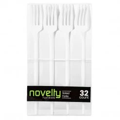 Blue Sky NOVELTY FLATWARE DINNER SALAD FORKS WHITE Elegant Cutlery