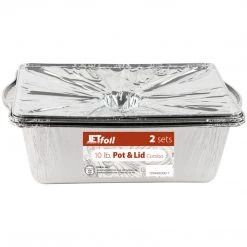 Blue Sky Jet Foil Disposable Aluminum Large Rectangle Pots With Lids Combo