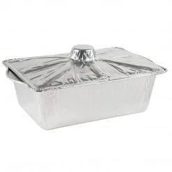 Blue Sky Jet Foil Disposable Aluminum Large Rectangle Pots With Lids Combo