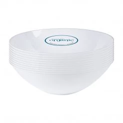 Blue Sky Elegant Plates Organic White/Silver Rim Bowls 16 Oz