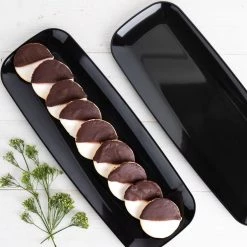 Blue Sky Organic Black Tray Rectangle 17.5″ Elegant Trays