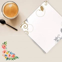 Hanna K Signature Elegant Napkins Bella Vite Shimmer Gold/Silver Beverage Napkins 75 Count