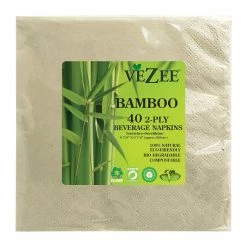 Nicole Fantini Collection SALE VEZEE BAMBOO DISPOSABLE BEVERAGE NAPKINS 2 PLY 40CT Clearance Sale