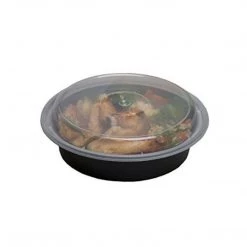 Nicole Collection 48oz 9inch Black Round Microwavable Container With Clear Lid Meal Prep Containers 9 Nicole Collection 48oz 9inch Black Round Microwavable Container With Clear Lid Meal Prep Containers