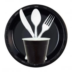 Hanna K Signature Hanna K. Signature Plastic Plates Black 9"