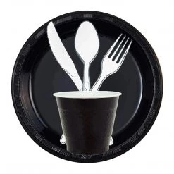 Hanna K Signature Hanna K. Signature Plastic Plates Black 10"