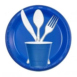 Party Dimensions Plastic Plates Blue Plastic Plate 7"