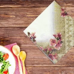 Hanna K Signature SALE Burlap Blossom Lunch Napkins 40 Count Clearance Sale
