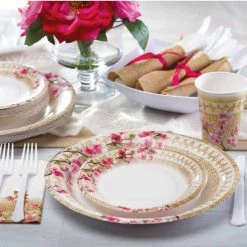 Hanna K Signature SALE Burlap Blossom Lunch Napkins 40 Count Clearance Sale