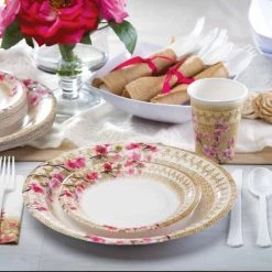 Hanna K Clearance Sale SALE Paper Cup Burlap Blossom Coated Hot Cold 9 Oz 24 Count