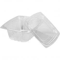 OnlyOneStopShop 32-Ounce Clear Rectangular Plastic Disposable Container With A Flat Lid Salad Containers