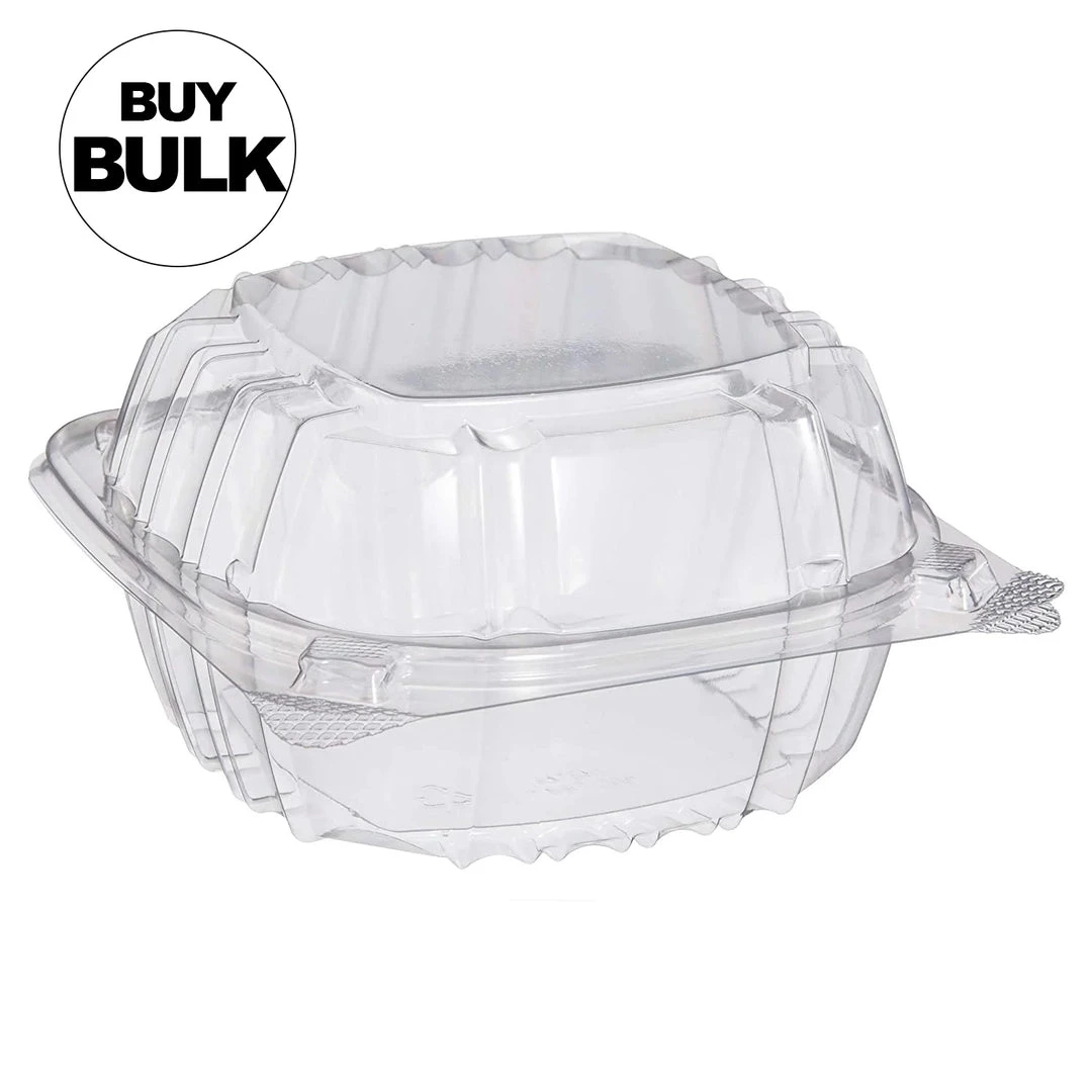 Dart Clear 6"x6" Seal Hinged-Lid Plastic Containers Take-out Container For Cake, Sandwich 1 Dart Clear 6"x6" Seal Hinged-Lid Plastic Containers Take-out Container For Cake, Sandwich