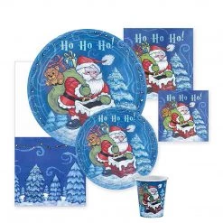 Hanna K Christmas Santa Premium Heavyweight Dinner Paper Plates 10.25"